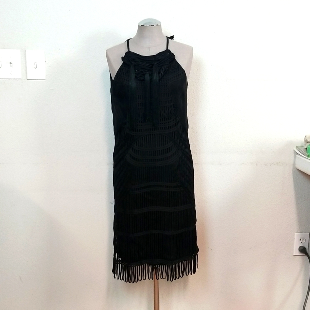 Alberta Ferretti Black Sleeveless Strap Dress Sz 4